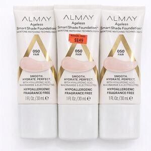 Almay Ageless Smart Shade Foundation 050 Fair | Lot of 3 | New